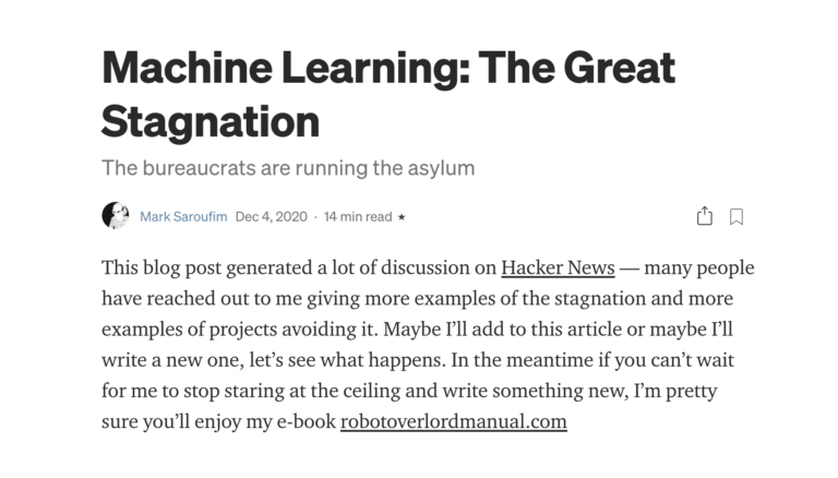 Machine Learning: The Great Stagnation with Mark Saroufim